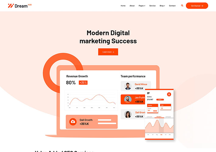 HTML5現代數字營銷公司網站網頁HTML源碼模板