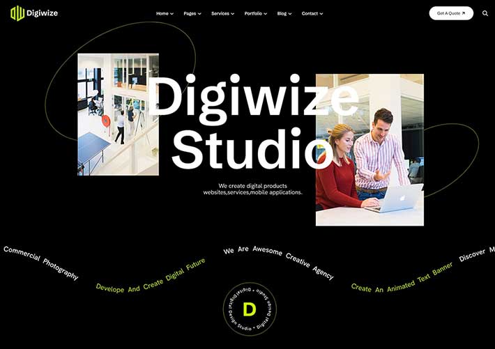 企業創意機構設計工作室在線形象網站網頁HTML5模板