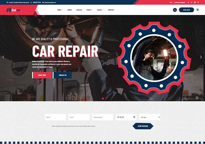 響應式汽車修理服務公司網站HTML5模板